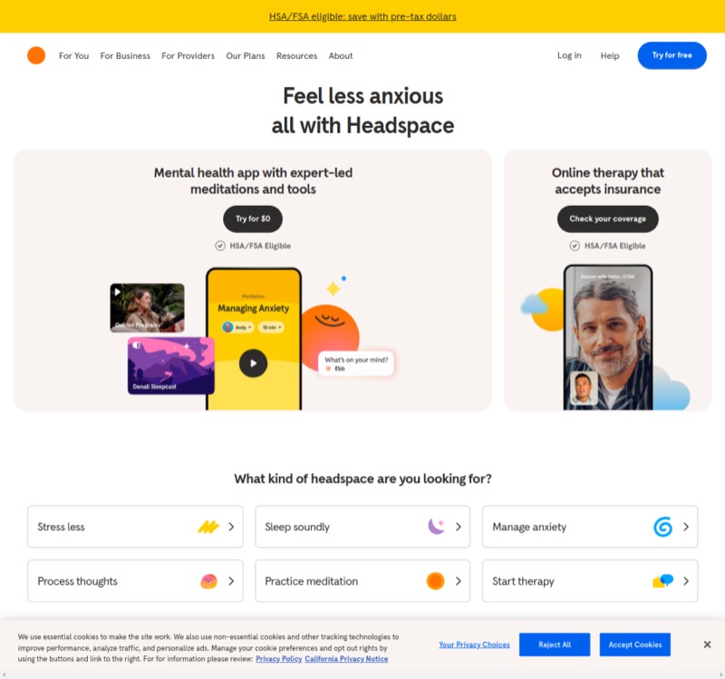 Referensi gaya: headspace.com